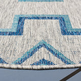 Safavieh Courtyard 6'-7" x 6'-7" Rug in Grey / Aqua