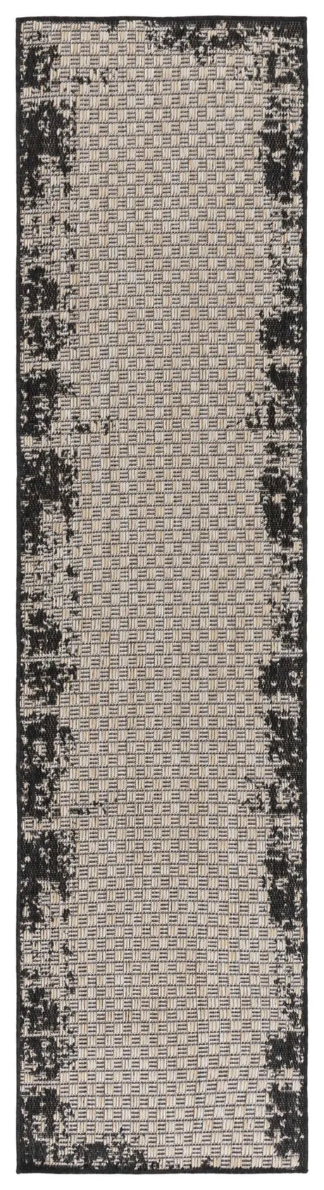 Safavieh Beach House 2'-0" x 8'-0" Rug in Black / Beige
