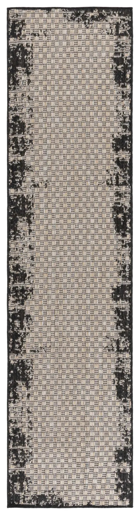 Safavieh Beach House 2'-0" x 8'-0" Rug in Black / Beige