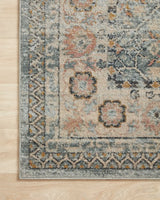 Loloi Jocelyn Joc-04 Sky/Multi Rugs - corner on wood