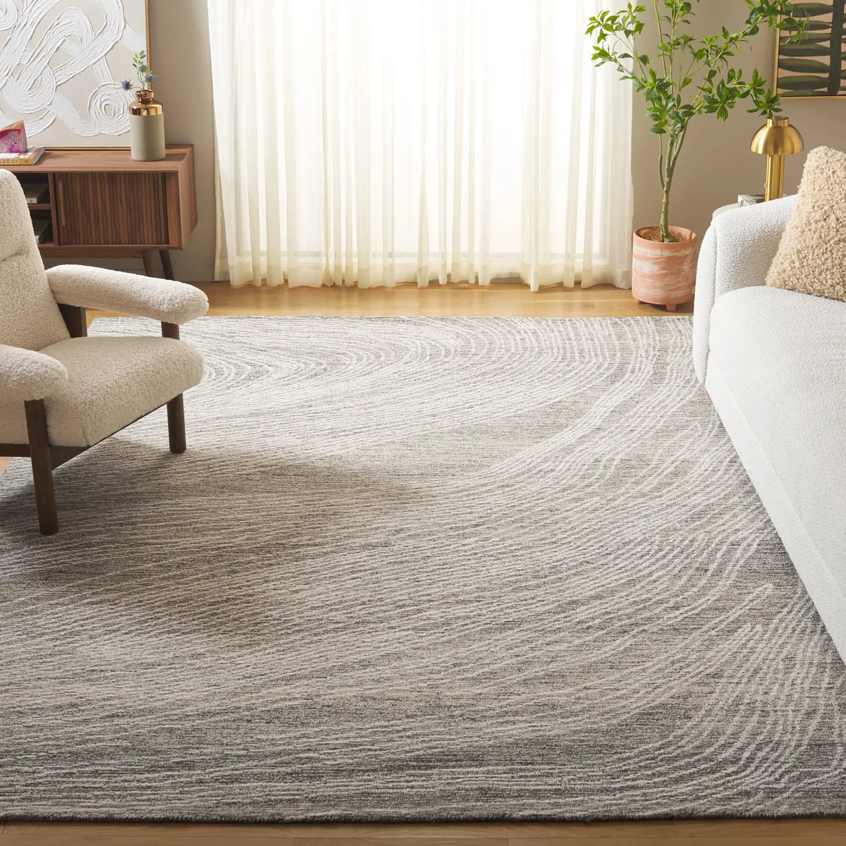 Safavieh Abstract 10'-0" x 14'-0" Rug in Charcoal / Ivory
