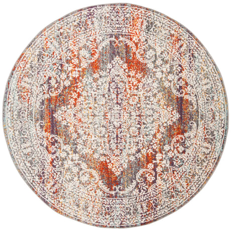 Safavieh Madison 900 6'-7" x 6'-7" Rug in Light Grey / Rust