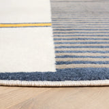 Safavieh Pyramid 6'-7" x 6'-7" Rug in Grey / Ivory Navy