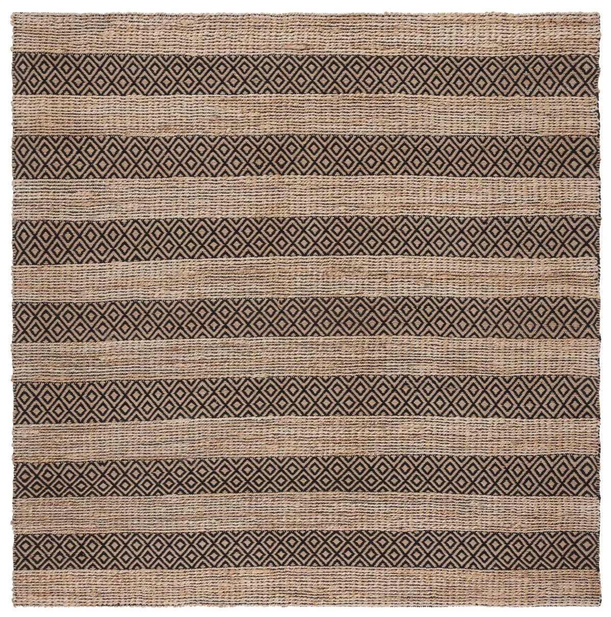 Safavieh Natural Fiber 6'-6" x 6'-6" Rug in Black / Natural
