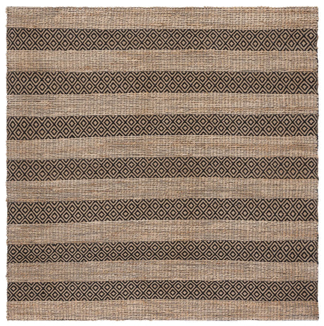 Safavieh Natural Fiber 6'-6" x 6'-6" Rug in Black / Natural