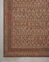 Loloi Merrick Mer-08 Natural/Fiesta Rug - corner on wood