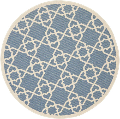 Safavieh Courtyard 5'-3" x 5'-3" Rug in Blue / Beige