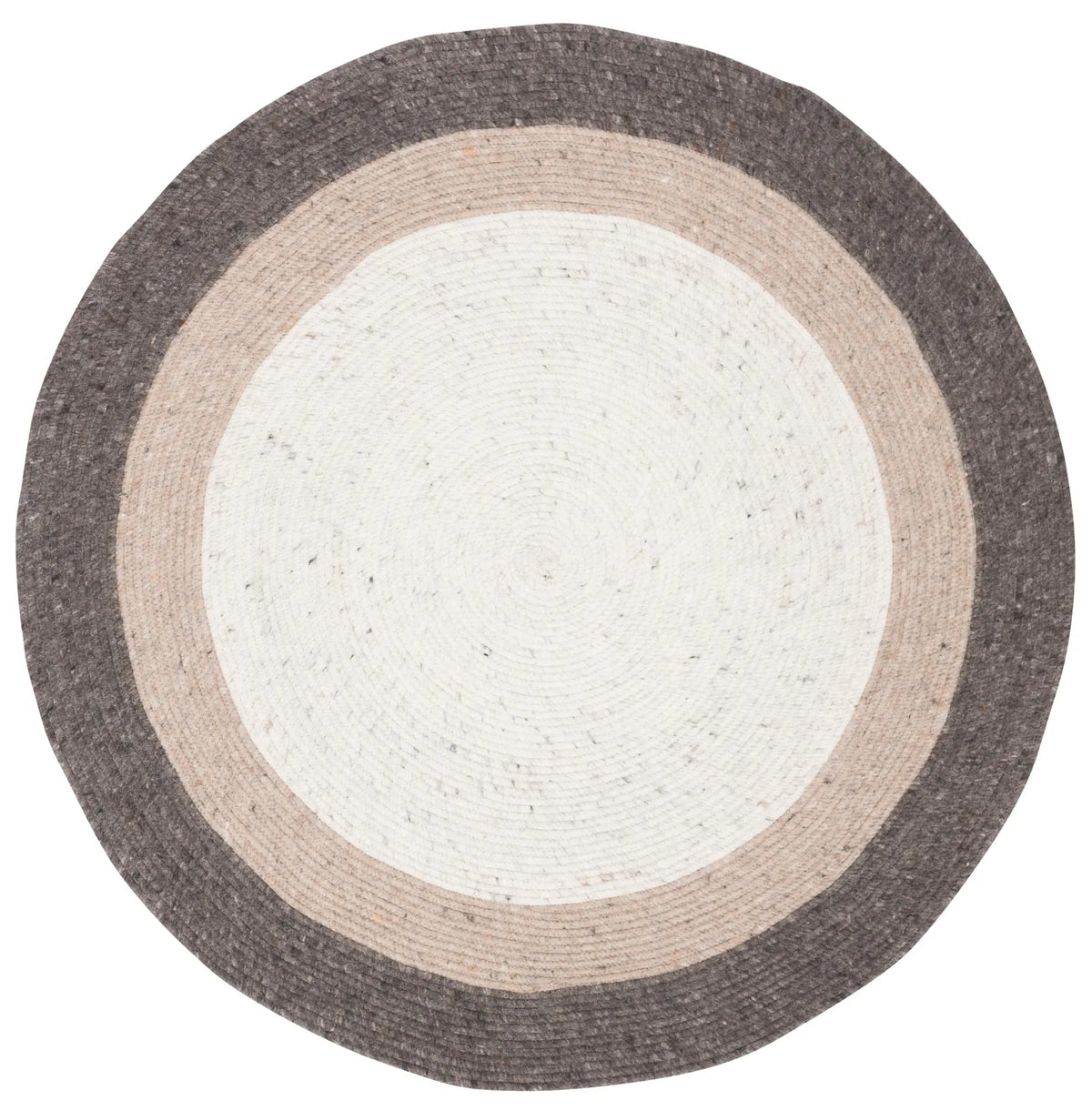 Safavieh Braided 3'-0" x 3'-0" Rug in Charcoal / Ivory