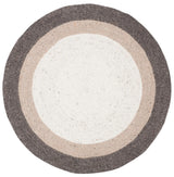 Safavieh Braided 3'-0" x 3'-0" Rug in Charcoal / Ivory