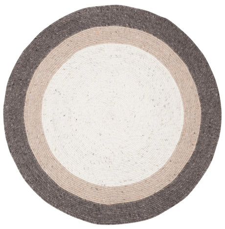 Safavieh Braided 3'-0" x 3'-0" Rug in Charcoal / Ivory