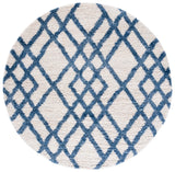 Safavieh Berber Shag 200 6'-7" x 6'-7" Rug in Ivory / Blue