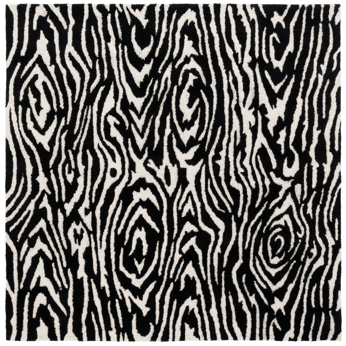Safavieh Ebony 6'-0" x 6'-0" Rug in Black / Ivory