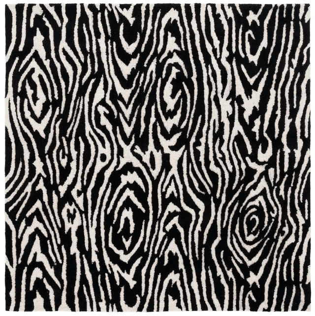 Safavieh Ebony 6'-0" x 6'-0" Rug in Black / Ivory