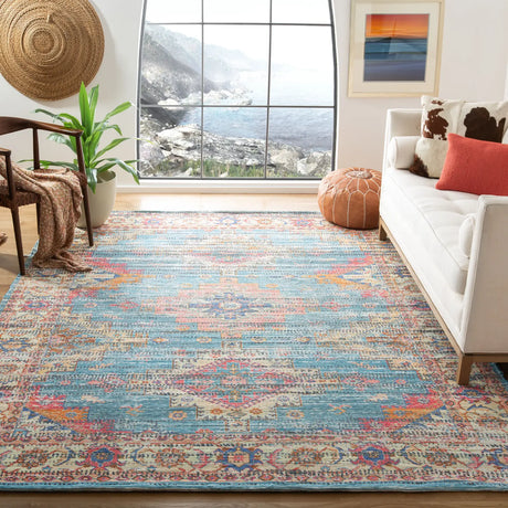 Safavieh Saffron 8'-0" x 10'-0" Rug in Rust / Blue