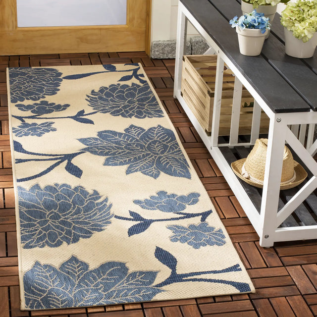 Safavieh Courtyard 2'-3" x 10'-0" Rug in Beige / Blue