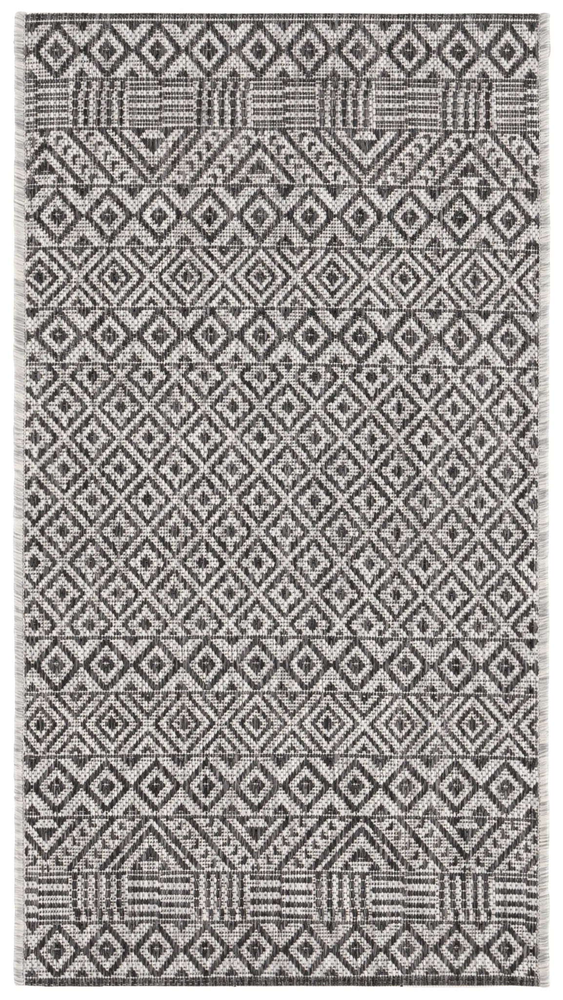 Safavieh Courtyard 2'-0" x 3'-7" Rug in Grey / Black