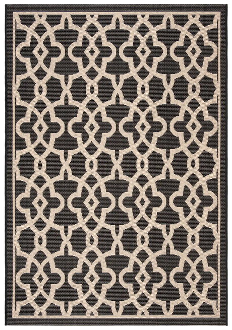 Safavieh Courtyard 4'-0" x 5'-7" Rug in Black / Beige