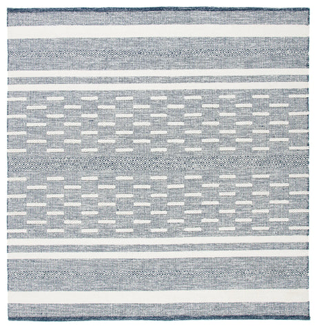 Safavieh Striped Kilim 7'-0" x 7'-0" Rug in Navy / Ivory