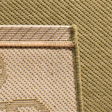 Safavieh Courtyard 4'-0" x 5'-7" Rug in Green / Creme