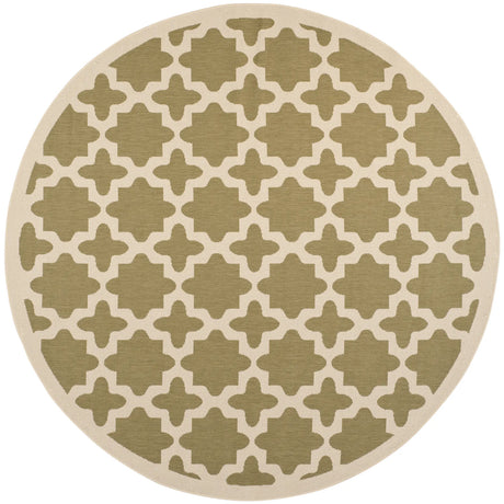 Safavieh Courtyard 7'-10" x 7'-10" Rug in Green / Beige