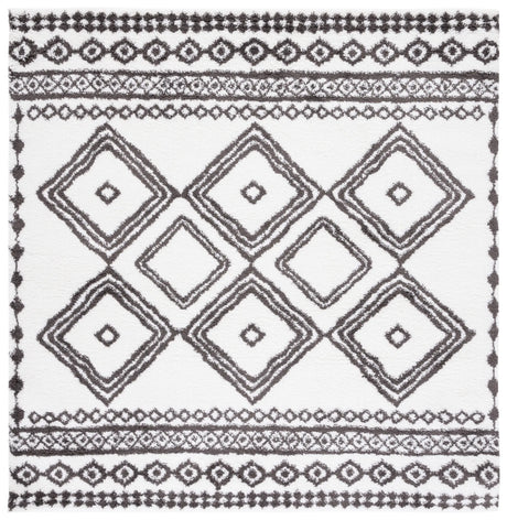 Safavieh Berber Shag 7'-0" x 7'-0" Rug in Ivory / Dark Grey