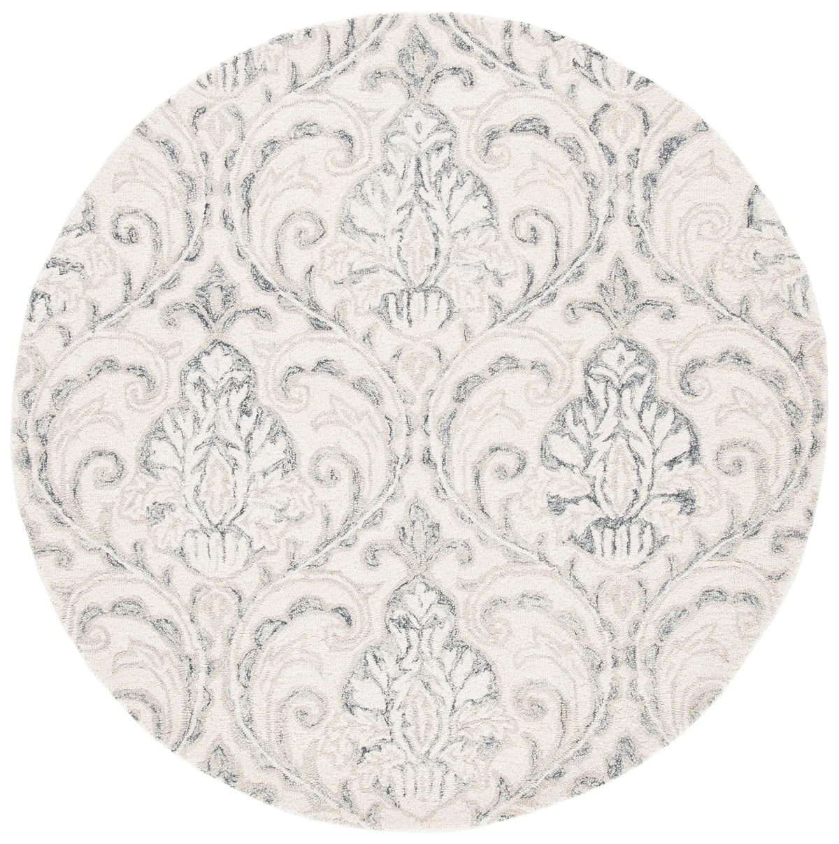 Safavieh Micro-Loop 5'-0" x 5'-0" Rug in Ivory / Grey