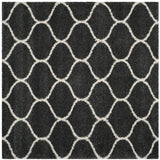 Safavieh Hudson Shag 7'-0" x 7'-0" Rug in Dark Grey / Ivory