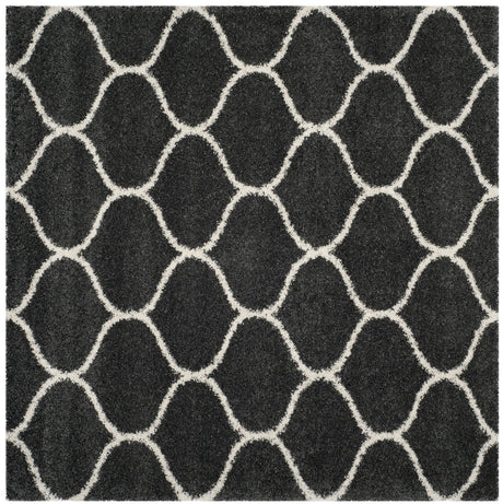 Safavieh Hudson Shag 7'-0" x 7'-0" Rug in Dark Grey / Ivory