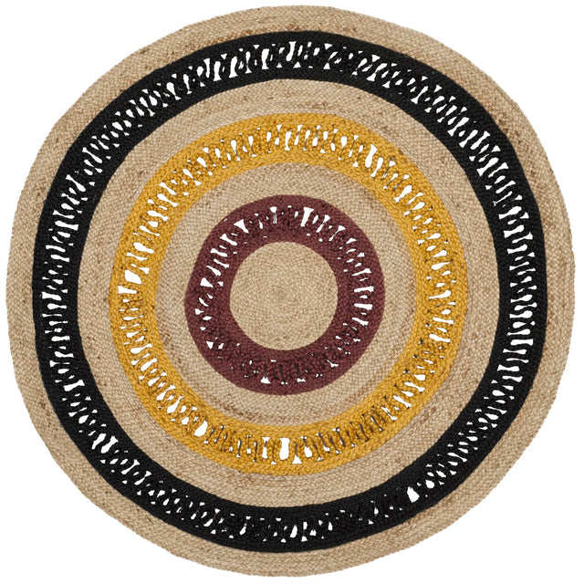 Safavieh Natural Fiber 5'-0" x 5'-0" Rug in Black / Natural