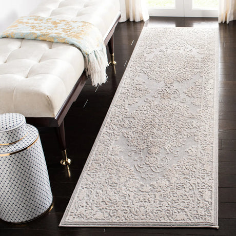 Safavieh Reflection 2'-3" x 10'-0" Rug in Light Grey / Cream