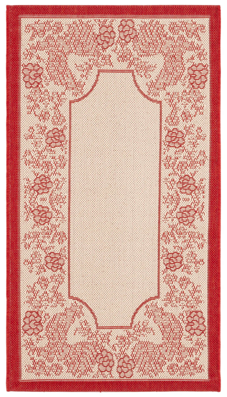 Safavieh Courtyard 2'-0" x 3'-7" Rug in Natural / Red