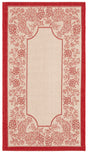 Safavieh Courtyard 2'-0" x 3'-7" Rug in Natural / Red