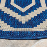 Safavieh Courtyard 5'-3" x 5'-3" Rug in Navy / Beige