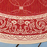 Safavieh Courtyard 6'-7" x 6'-7" Rug in Red / Natural