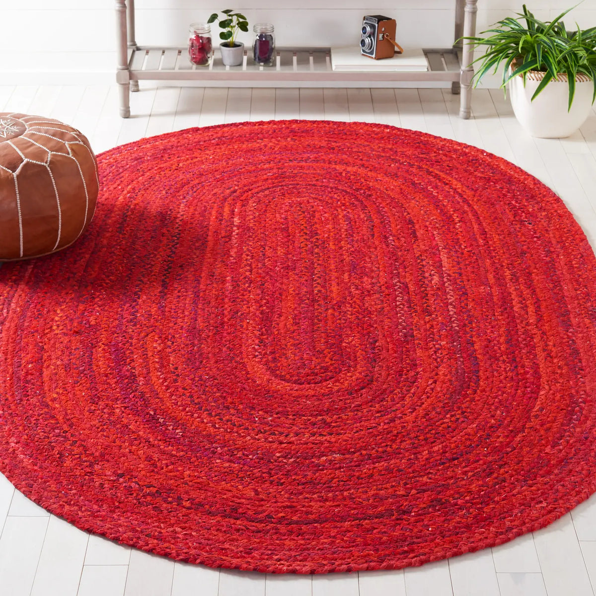 Safavieh Braided 5'-0" x 8'-0" Rug in Red