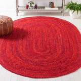 Safavieh Braided 5'-0" x 8'-0" Rug in Red