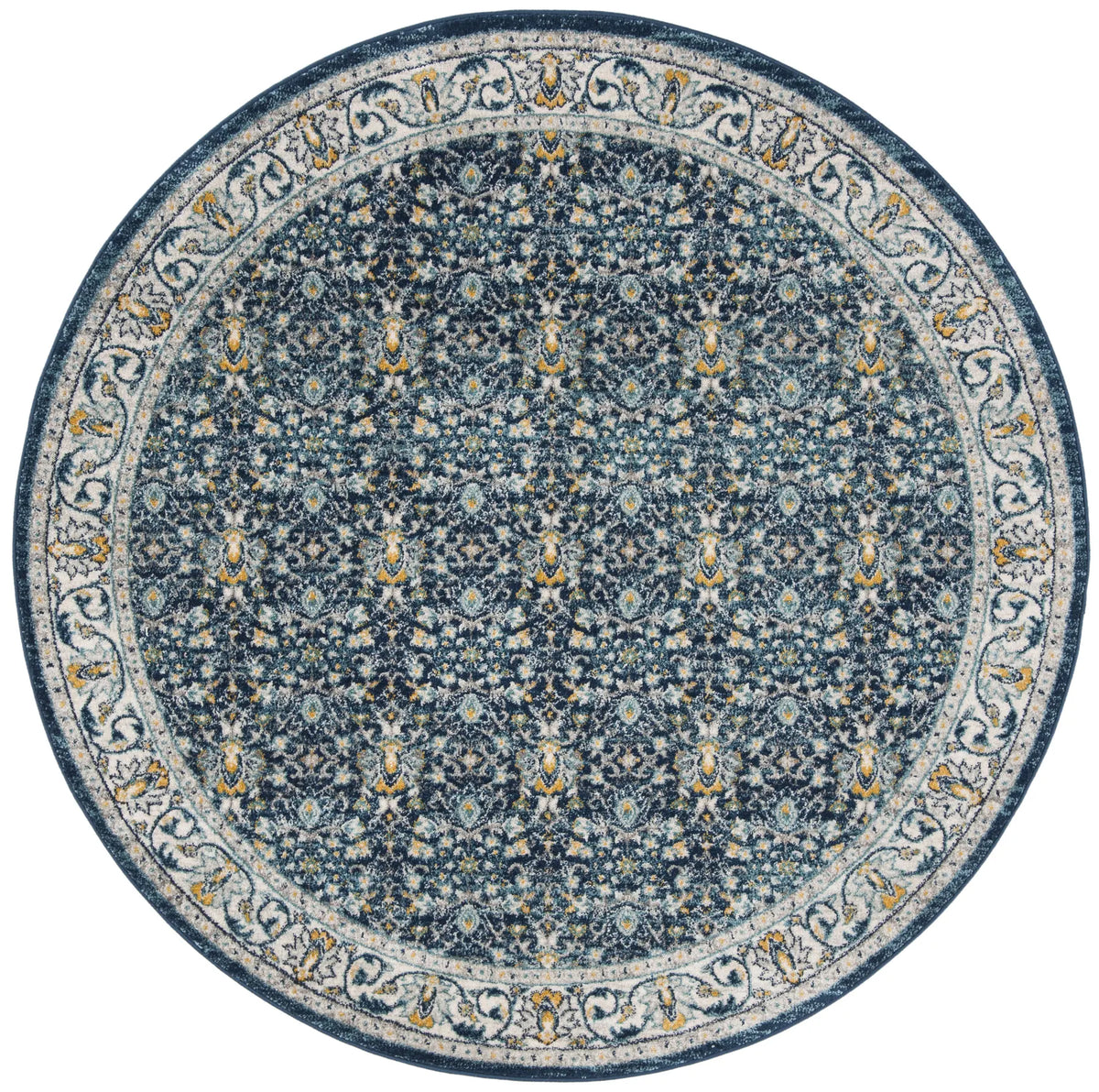 Safavieh Madison 6'-7" x 6'-7" Rug in Navy / Creme