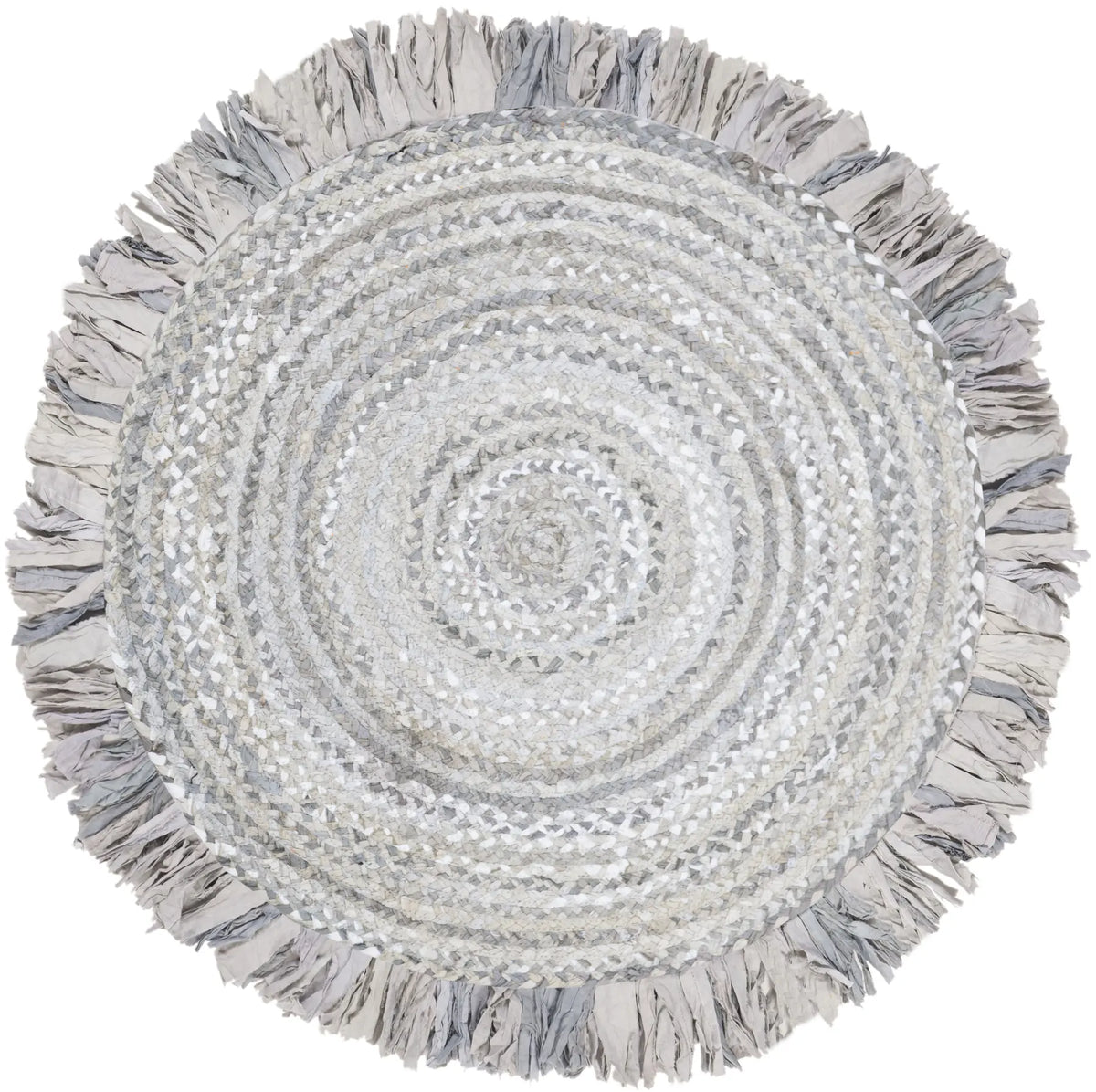 Safavieh Braided 3'-0" x 3'-0" Rug in Light Grey