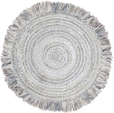 Safavieh Braided 3'-0" x 3'-0" Rug in Light Grey