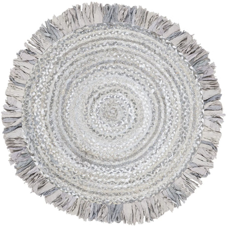 Safavieh Braided 3'-0" x 3'-0" Rug in Light Grey