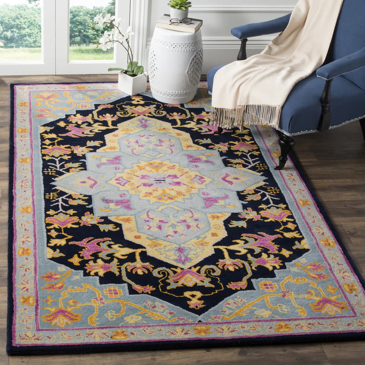 Safavieh Bellagio 5'-0" x 8'-0" Rug in Navy Blue / Multi