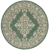 Safavieh Courtyard 6'-7" x 6'-7" Rug in Dark Green / Beige
