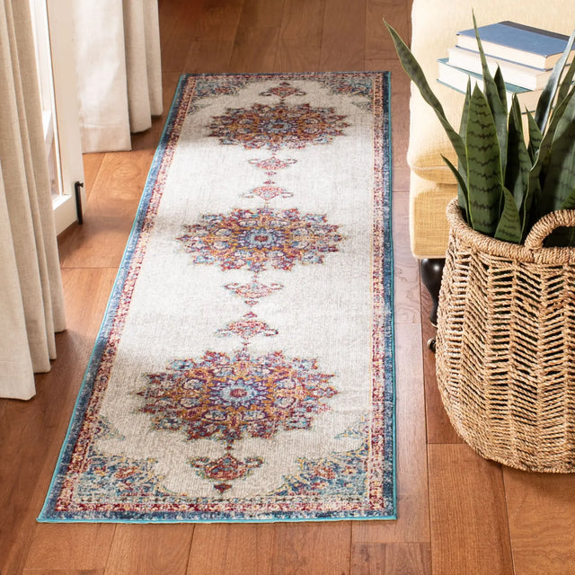 Safavieh Aria 2'-0" x 8'-0" Rug in Ivory / Navy