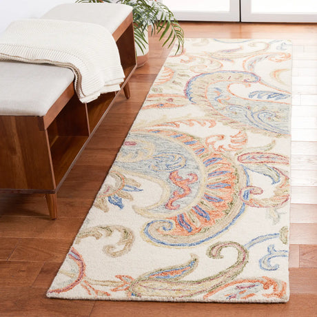 Safavieh Micro-Loop 2'-3" x 8'-0" Rug in Ivory / Rust