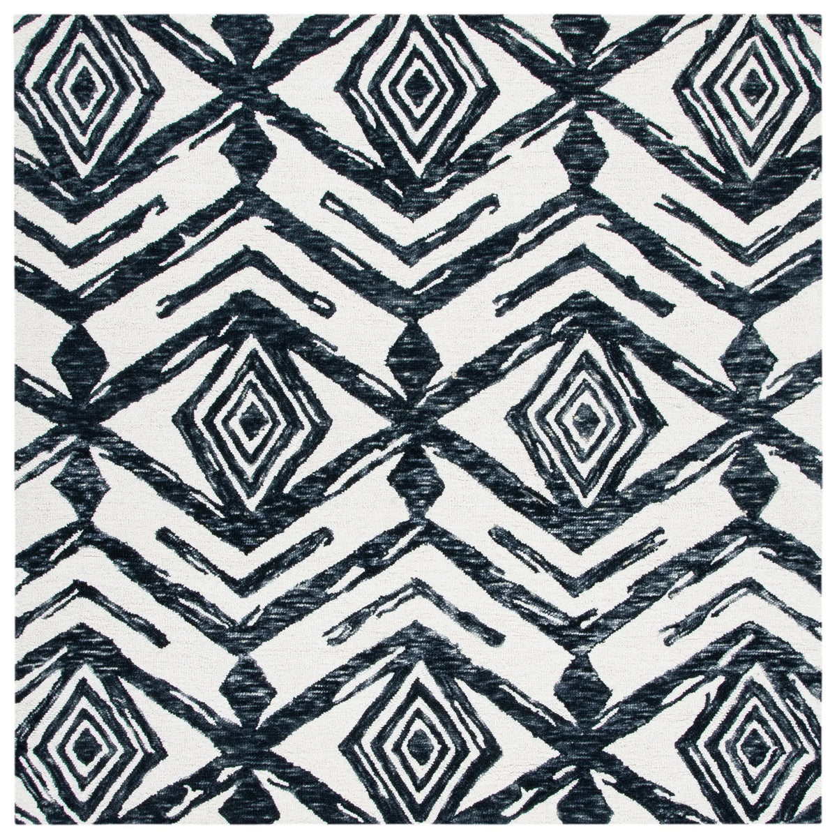 Safavieh Metro 6'-0" x 6'-0" Rug in Black / Ivory