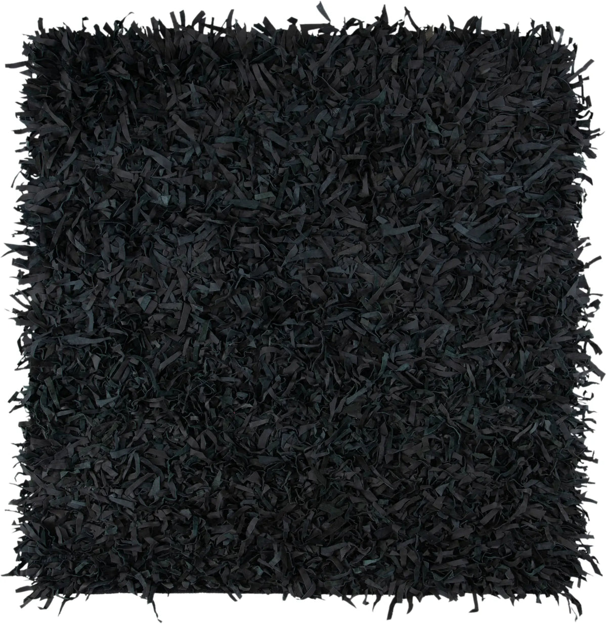 Safavieh Leather Shag 5'-0" x 5'-0" Rug in Black