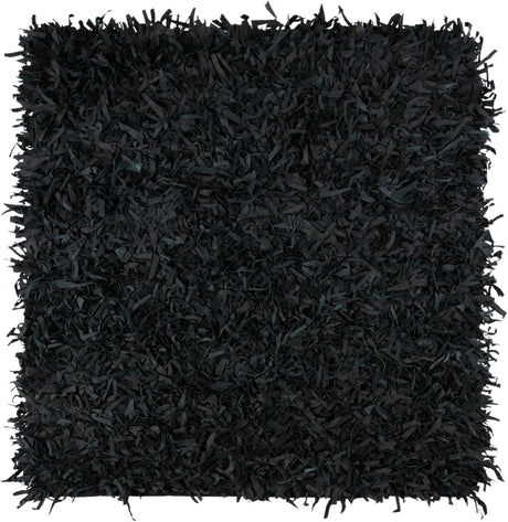 Safavieh Leather Shag 5'-0" x 5'-0" Rug in Black