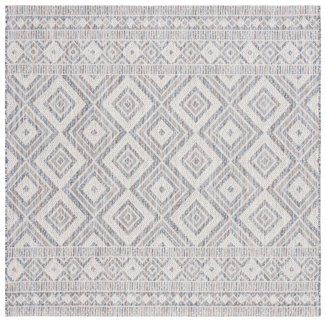 Safavieh Courtyard 6'-7" x 6'-7" Rug in Ivory Blue / Beige
