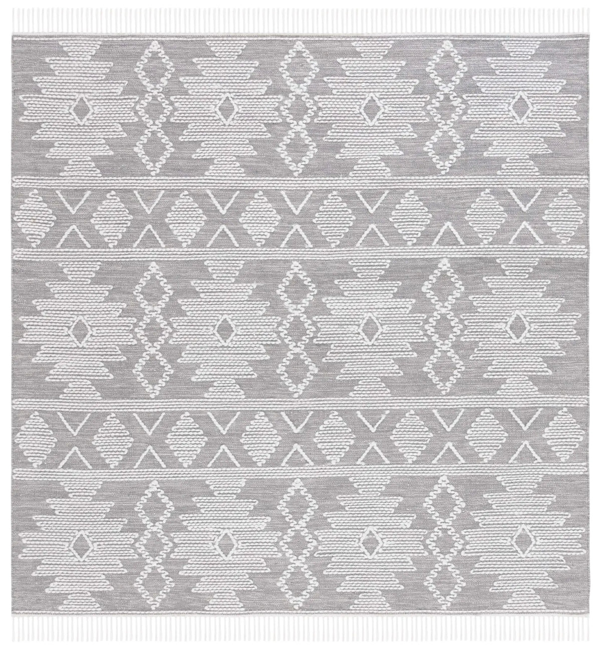 Safavieh Kilim 6'-0" x 6'-0" Rug in Grey / Ivory