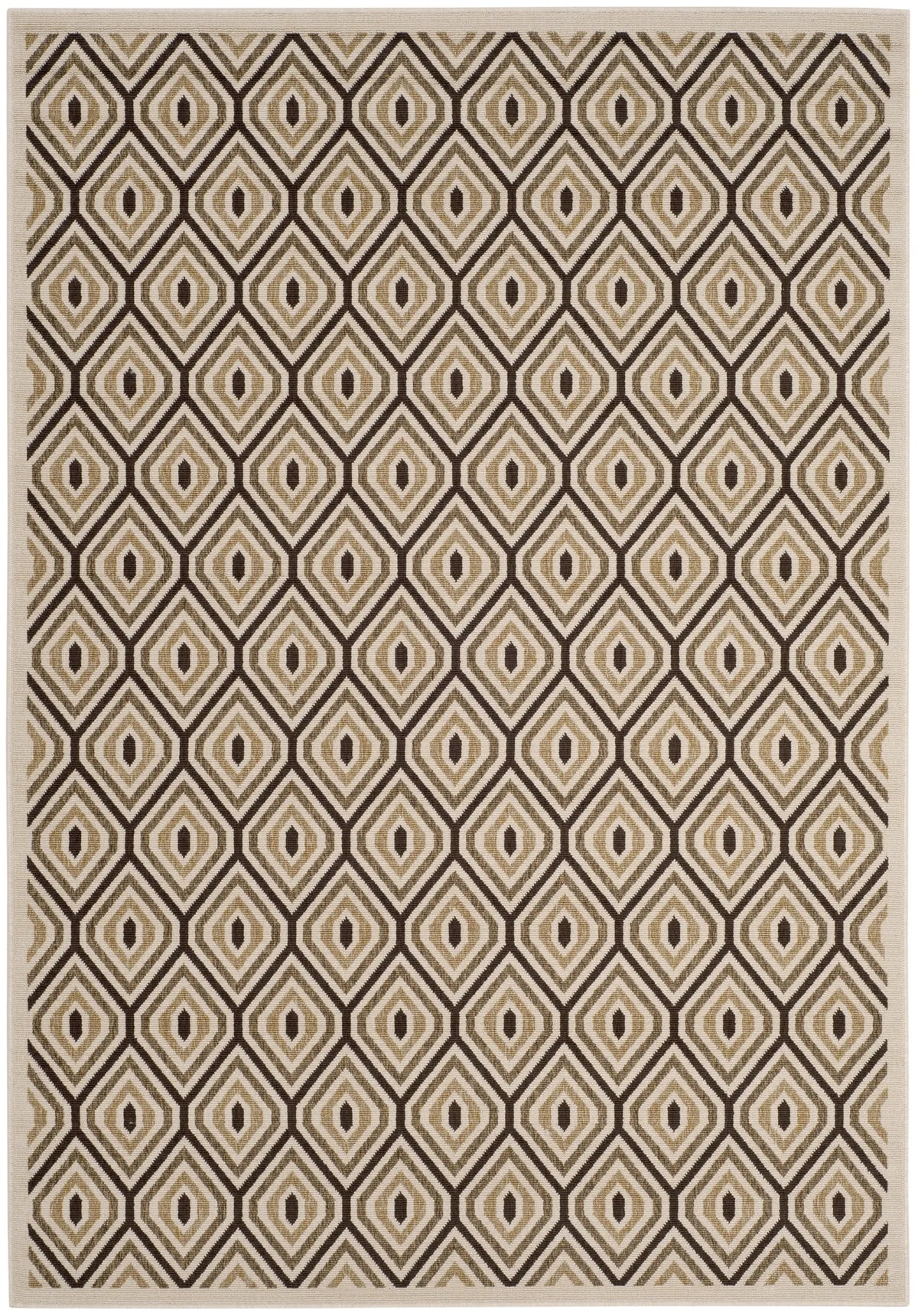 Safavieh Veranda 4'-0" x 5'-7" Rug in Cream / Chocolate
